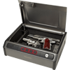 Image of Hornady RAPiD® Safe Keypad Handgun Vault open showing handguns inside, featuring RFID technology for secure access.