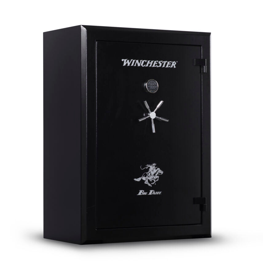 Winchester Big Daddy fireproof gun safe with electronic lock, featuring a 90-minute fire rating and reinforced steel body.