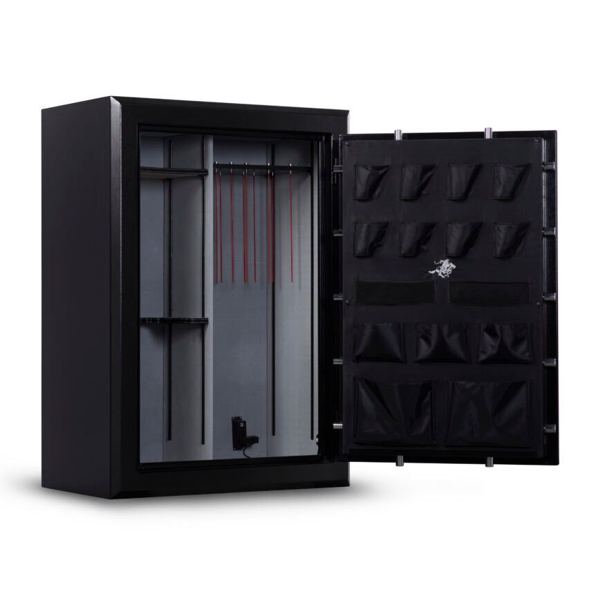 Winchester Big Daddy fireproof gun safe with electronic lock, featuring spacious interior and organizational storage.