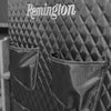 Image of Remington branded storage pockets on a fireproof waterproof gun safe, showcasing its durable design.
