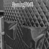 Image of Close-up of the Remington gun safe featuring a quilted design and pockets for accessories.