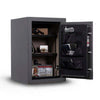 Image of Winchester Fireproof Home and Office Safe with electronic lock, open to reveal compartments for valuables.