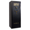 Image of MESA MBF5922E gun safe with a sleek black exterior and gold accents, providing superior security for valuables.