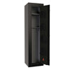 Image of fireproof gun safe with electronic lock featuring spacious interior and pocket door organizer.