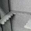 Image of Interior view of a sports gun safe showing felt-lined shelves for firearm protection and organization.