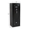 Image of Sports Afield Preserve Series 18-gun safe dimensions 55" x 20" x 17", featuring a secure electronic lock and robust design.