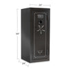 Image of Sports Afield Haven Series 24-Gun Fire and Waterproof Electronic Lock Gun Safe with dimensions 25x24x59 inches.