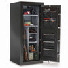 Image of Sports Afield Haven 24-gun safe with open door showcasing firearms and storage compartments for valuables and ammunition.
