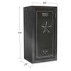 Image of Sports Afield Haven Series fireproof biometric gun safe with dimensions 30x25x59 inches, secure locking mechanism.