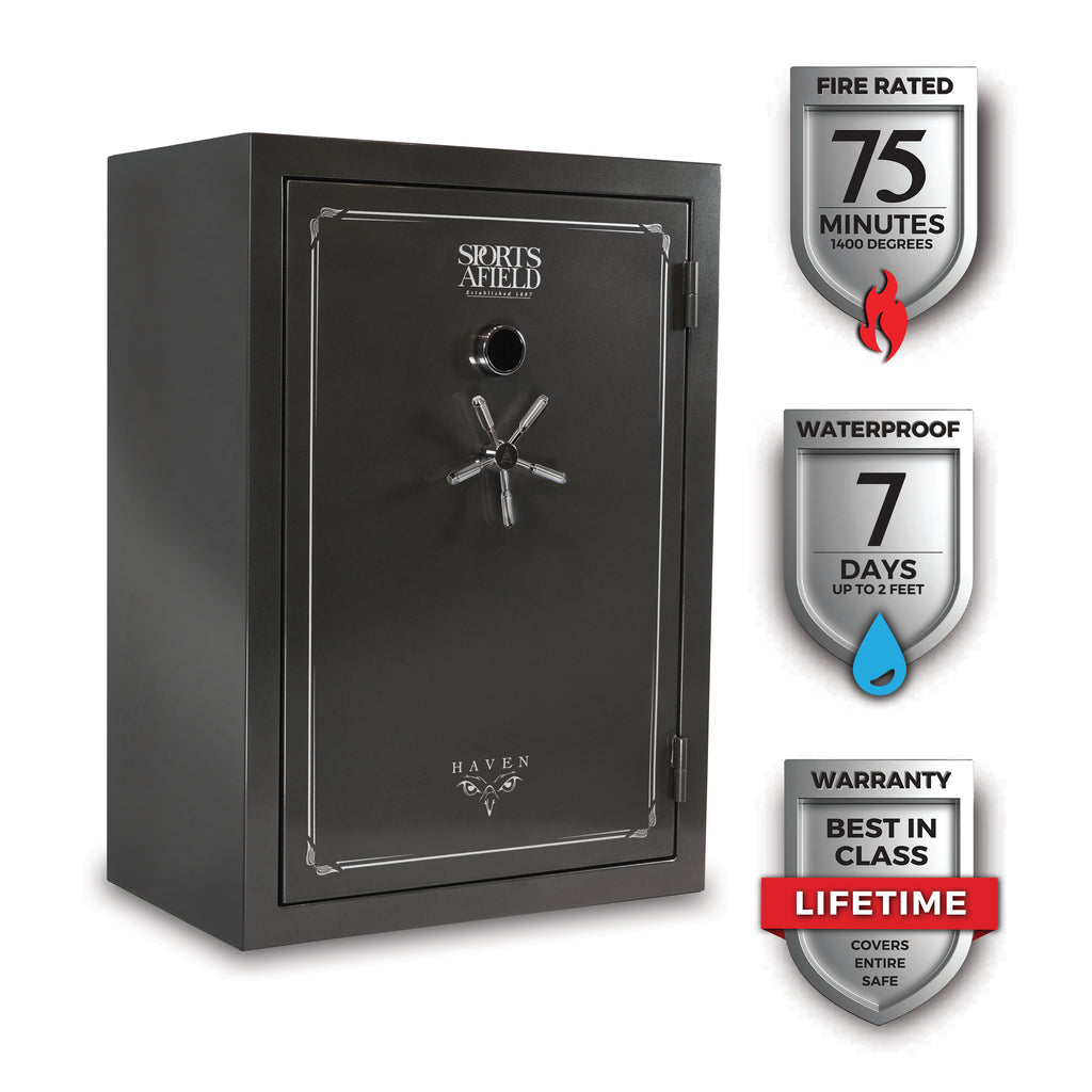 Sports Afield Haven Series 48-Gun Fire and Waterproof Electronic Lock Gun Safe
