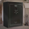 Image of Sports Afield Haven Series fireproof gun safe with electronic lock in a stylish interior setting.