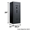 Image of Remington Gun Club 20 + 2-Gun Fireproof Waterproof Gun Safe dimensions and features display