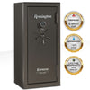Image of Remington Express 24-Gun fireproof waterproof gun safe with electronic lock, featuring fireproof and waterproof certifications.