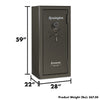 Image of Remington Express 24-Gun Safe, 59" high, 28" wide, 22" deep, featuring a secure electronic lock.