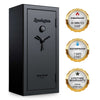 Image of Remington Gun Club fireproof waterproof gun safe with electronic lock and certification badges