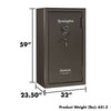 Image of Remington Express fireproof waterproof gun safe with dimensions 59" x 23.5" x 32" and weight 651.5 lbs.