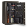Image of Remington Express fireproof waterproof gun safe interior with rifles, storage for valuables and accessories.
