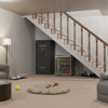 Image of Remington Express 34-gun safe placed under stairs in a cozy living space, ideal for securing firearms and valuables.